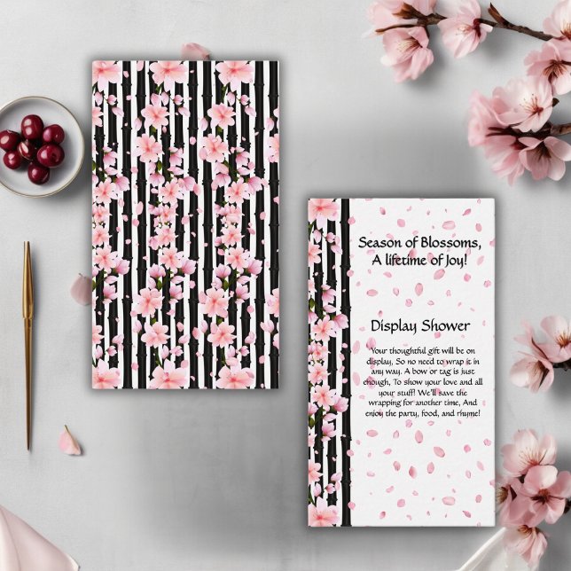 Sakura Spring Cherry Blossoms Baby Shower Enclosure Card (Creator Uploaded)