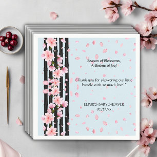 Sakura Spring Cherry Blossoms Baby Shower Napkin