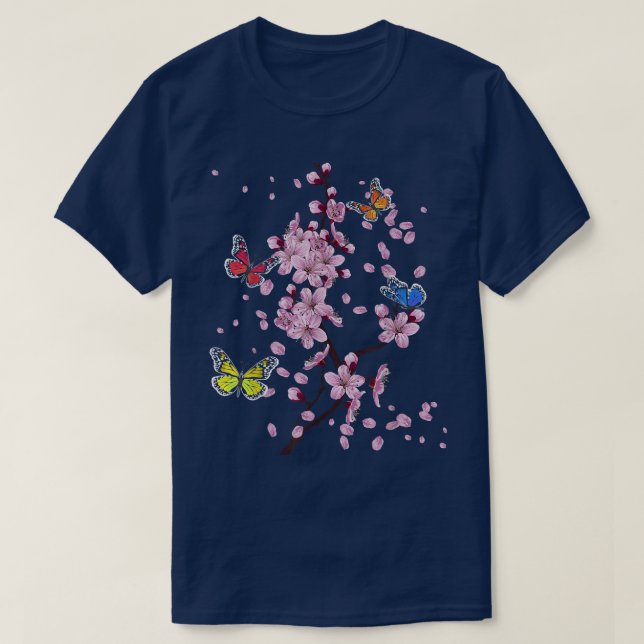 Sakura Spring Flowers Cherry Blossom Tree Japanese T-Shirt (Design Front)