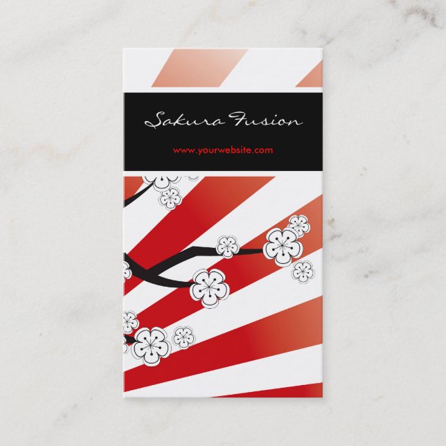 Sakura Sunrise White Cherry Blossoms Flowers Zen Business Card (Front)