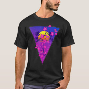 Sakura Synthwave Sunset Japanese Vaporwave Cherry T-Shirt