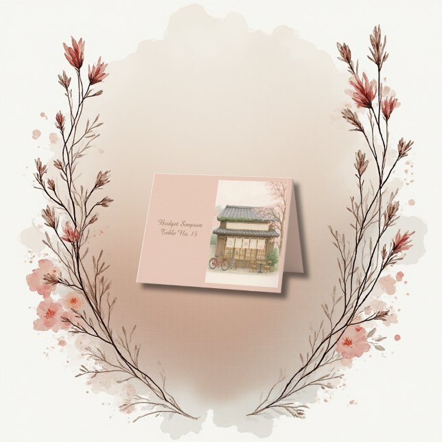 sakura tea house destination wedding guest card (Creator Uploaded)