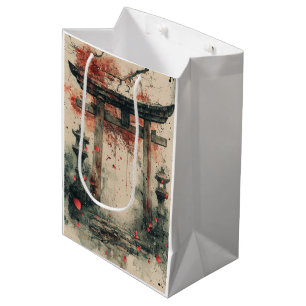 Sakura Torii Ink Wash Art Medium Gift Bag