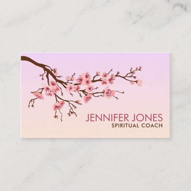 Sakura Tree - Cherry Blossom - gentle pink pastels Business Card (Front)