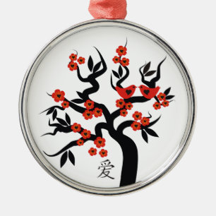Sakura Tree Chinese Love Symbol custom ornament