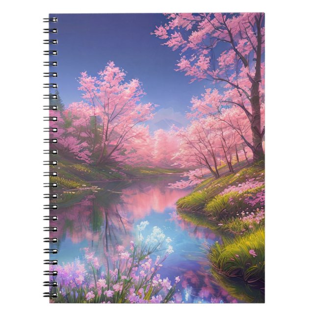 Sakura Trees' Graceful Presence Notebook (Front)