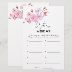 Sakura - Where were we bridal shower game