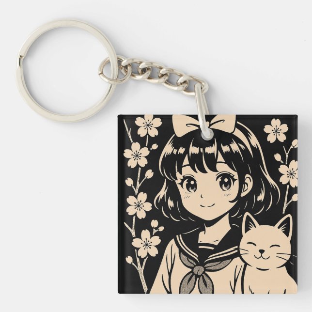 Sakura Whiskers Keychain (Front)
