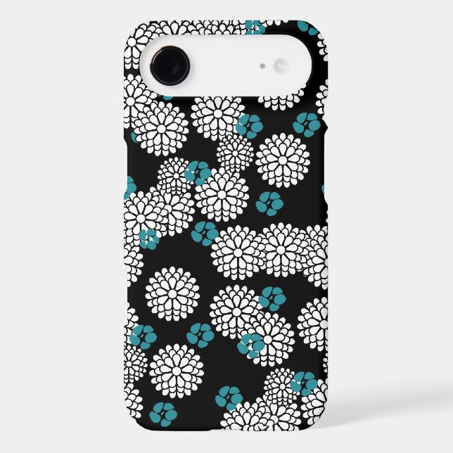 Sakura white black blue iPhone case skin (Back)