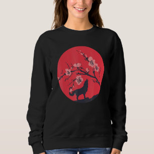 Sakura Wildlife Forest Predator Animal Cherry Blos Sweatshirt