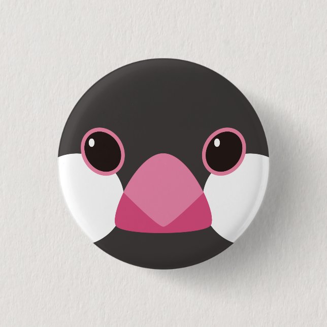 Sakurabuntori - Java sparrow (black) 3 Cm Round Badge (Front)
