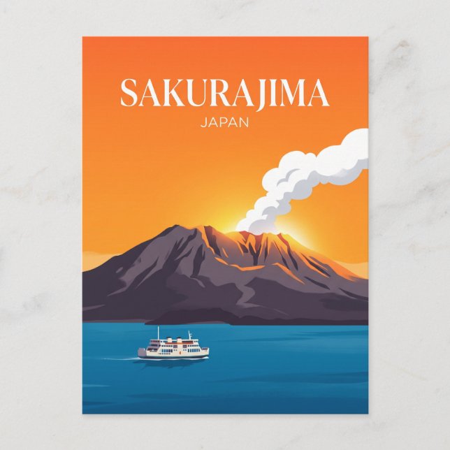 Sakurajima Japan Postcard (Front)