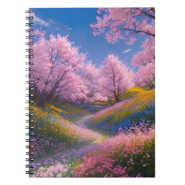 Sakura's Embrace on the Peaceful Trail Notebook (Front)