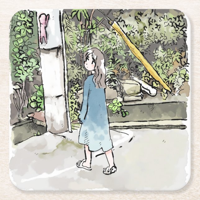 Sakusabou Square Paper Coaster (Front)