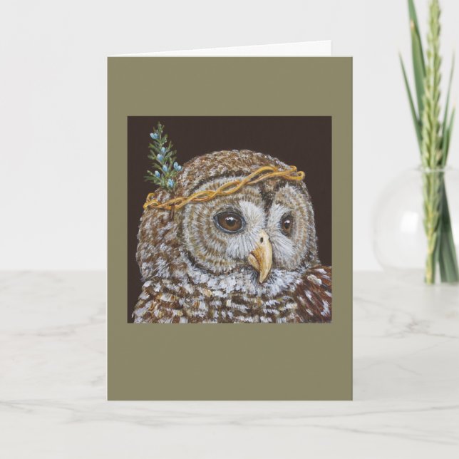 "Sal", the barred owl card (Front)