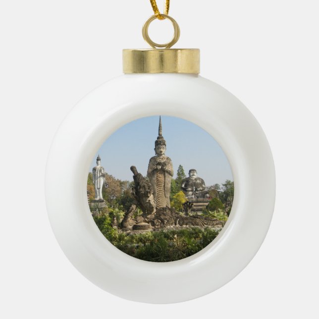 Sala Keo Kou, Nong Khai, Thailand Ceramic Ball Christmas Ornament (Front)