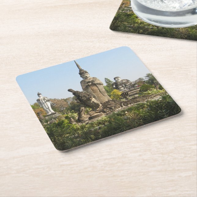 Sala Keo Kou, Nong Khai, Thailand Square Paper Coaster (Angled)