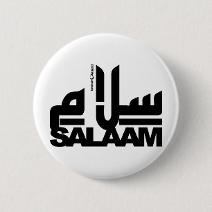Salaam black 6 cm round badge
