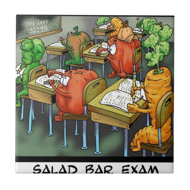 Salad Bar Exam Funny Ceramic Tile (Front)