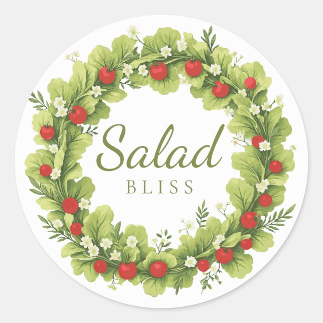 Salad Bliss Classic Round Sticker (Front)