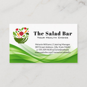 Salad Bowl with Falling Vegetables Business Card