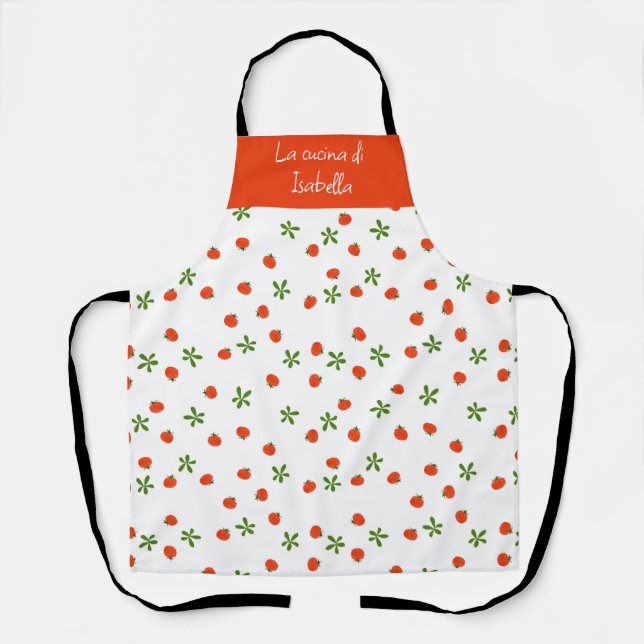Salad caprese italian kitchen whimsical food pasta apron (Front)