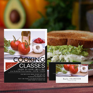 Salad Display, Cooking Classes Advertising Flyer
