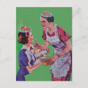 Salad Hats Mum and Daughter collage Postcard