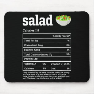 Salad Nutrition Facts Thanksgiving Food Men Women Mouse Pad