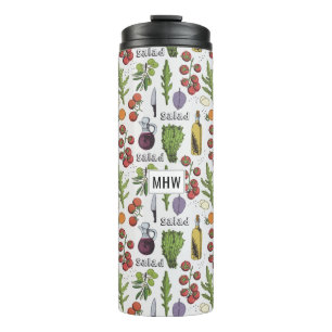 Salad Pattern custom monogram tumbler