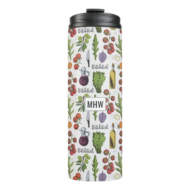 Salad Pattern custom monogram tumbler (Front)