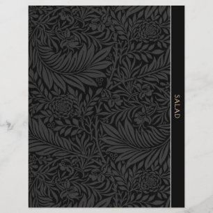 Salad Recipe Divider Vintage Black Floral