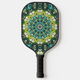 Salad Spinner – Green Yellow Mandala Pattern Pickleball Paddle