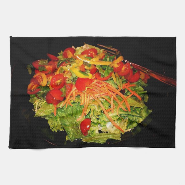 Salad  Tomato Carrot Lettuce Tea Towel (Horizontal)