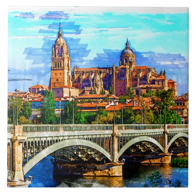 Salamanca / Castile and Leon, Spain. Ceramic Tile (Front)