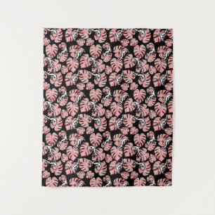 Salamander And Pink Leaves Repeating Pattern Tapestry