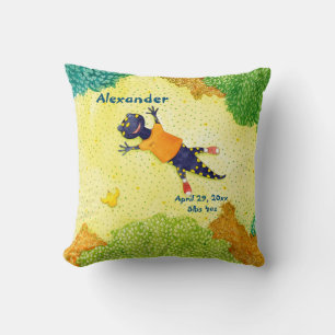 Salamander Baby Birth Time Date Personalised Cushion