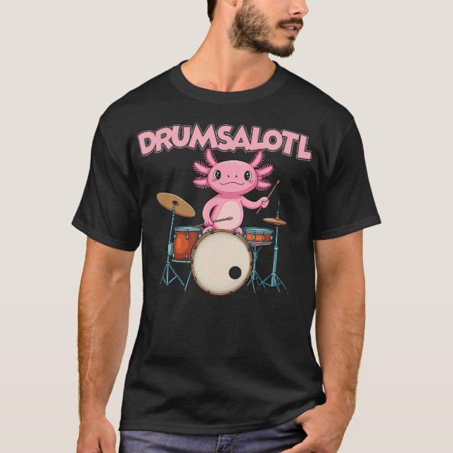 Salamander Drummer Amphibian Drums Drumsalotl Funn T-Shirt (Front)