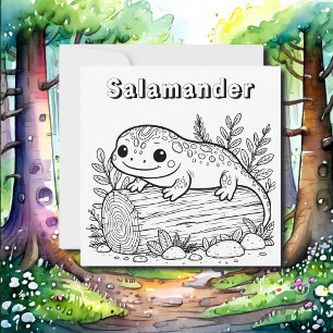 Salamander   Kid's Colouring Page Card