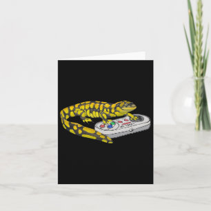 Salamander Playing Video Game Salamanders Gamers Card
