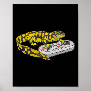 Salamander Playing Video Game Salamanders Gamers  Poster