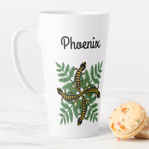 Salamanders and Fern leaves forest Custom Name Latte Mug