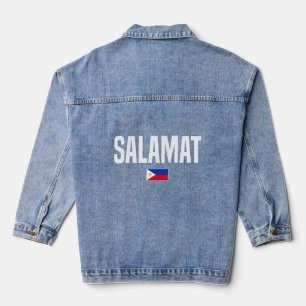 Salamat Philippines Pinay Pinoy Filipina Filipino  Denim Jacket