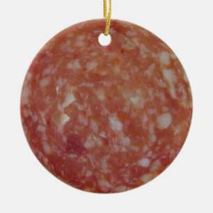 Salami Slice Ceramic Ornament