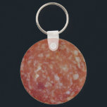 Salami Slice Key Chain<br><div class="desc">Photo of a salami slice on a key chain.</div>