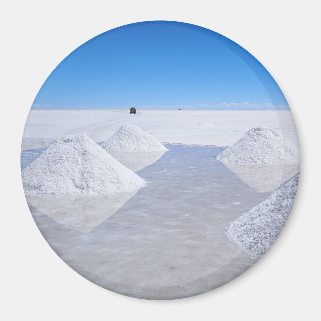 Salar de Uyuni salt flats round magnet (Front)