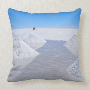 Salar de Uyuni salt flats throw pillow