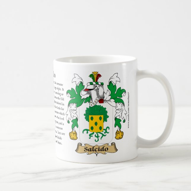 Salcido, the Origin, the meaning and the crest Coffee Mug (Right)