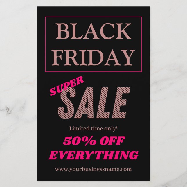 Sale / Black Friday Pink / Rose Gold Flyer (Front)