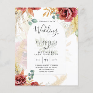 SALE! Boho Burgundy Gold Floral Country Barn Farm Flyer